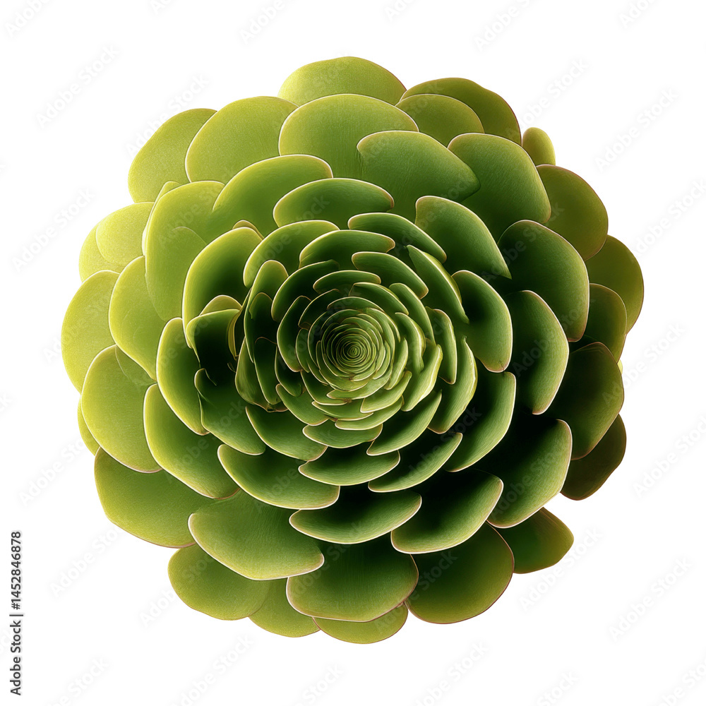 Obraz premium Close-up of a Green Succulent Plant, Rose-like Formation, Abstract Nature Photography