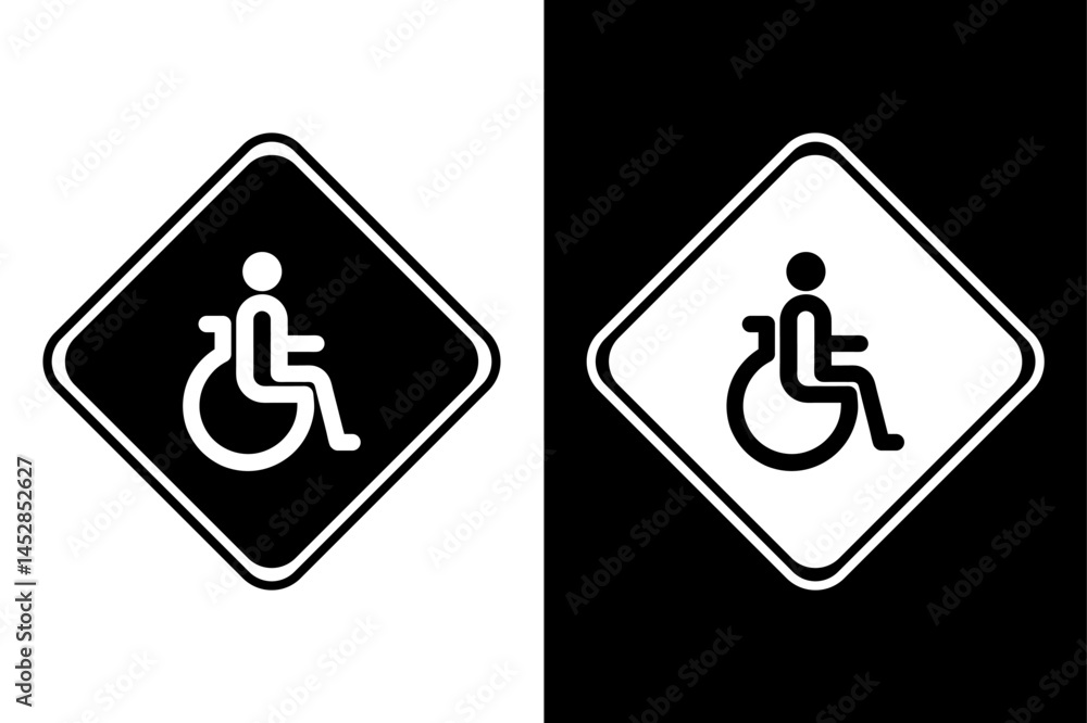 Access Ramp Icon Silhouette Vector Black & White Accessibility Design. Access Ramp Icon Silhouette Vector Black & White Accessibility Design.