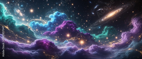 A cosmic dreamlike depiction of the universe