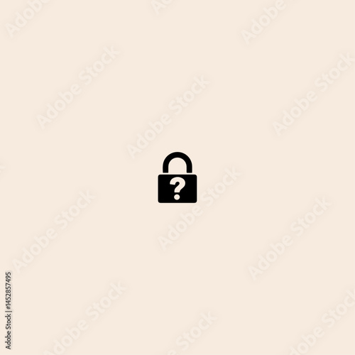 Padlock with interrogation mark icon flat vector design.