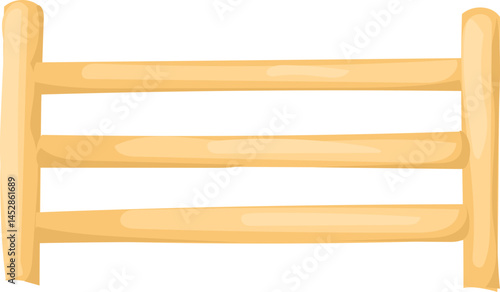 Yellow Wooden Fence Vector Illustration for Backyard or Farm Design