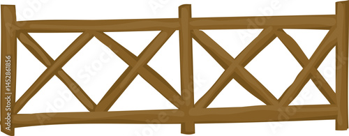 Brown Fence with X Frame Design