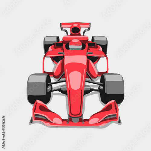 Formula 1 racing car with driver icon logo flat vector design