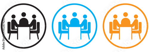 Meeting room setup line icon vector. hybrid meeting room setup sign. isolated contour symbol black illustration.