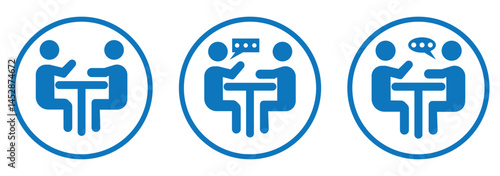 Meeting room setup line icon vector. hybrid meeting room setup sign. isolated contour symbol black illustration.