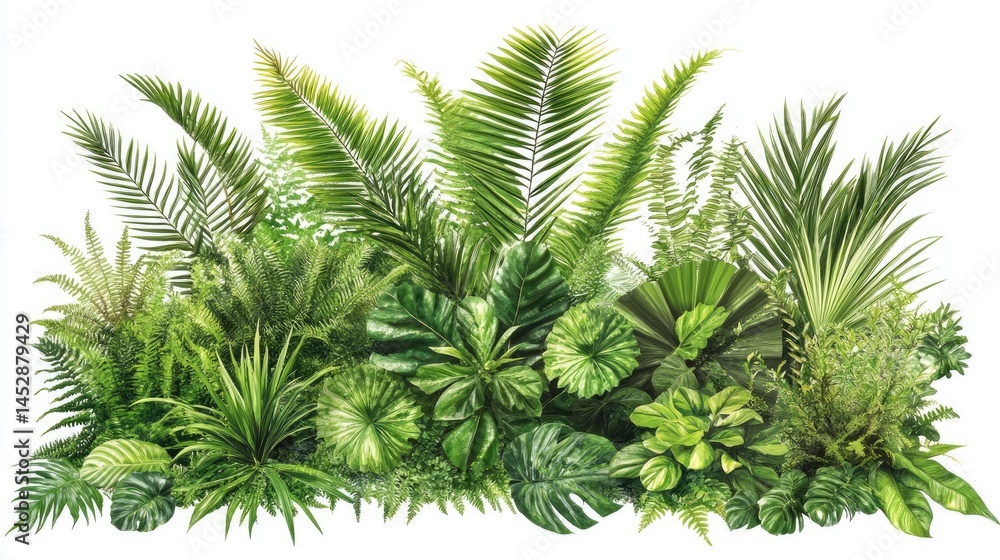 Lush Tropical Foliage with Isolated Green Paradise. Lush Tropical Foliage with Isolated Green Paradise.