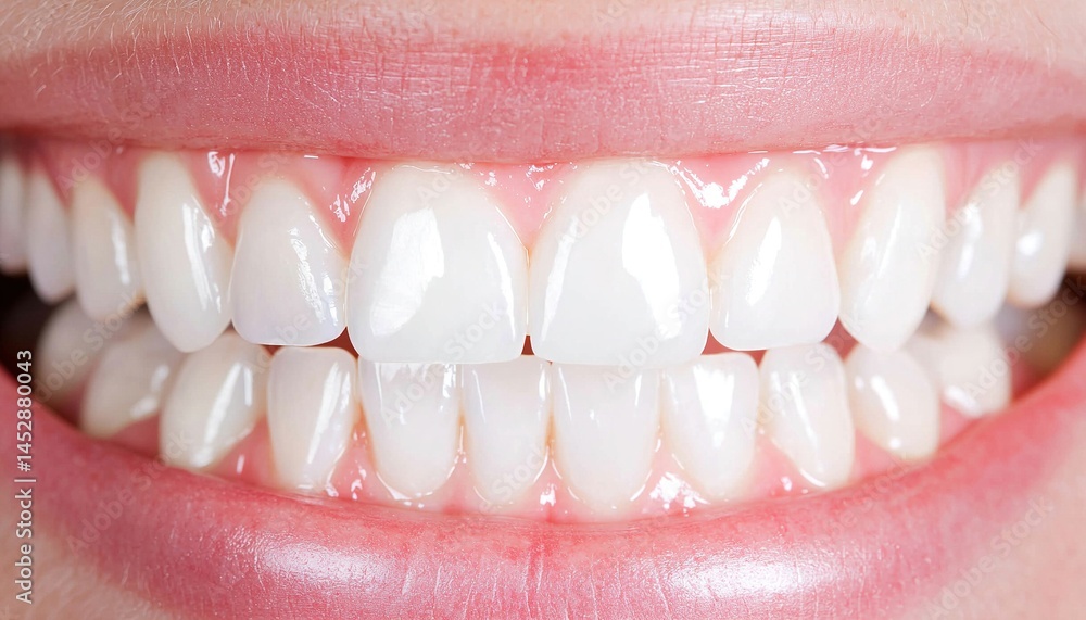 Close-up view of a healthy, bright smile. Close-up view of a healthy, bright smile.