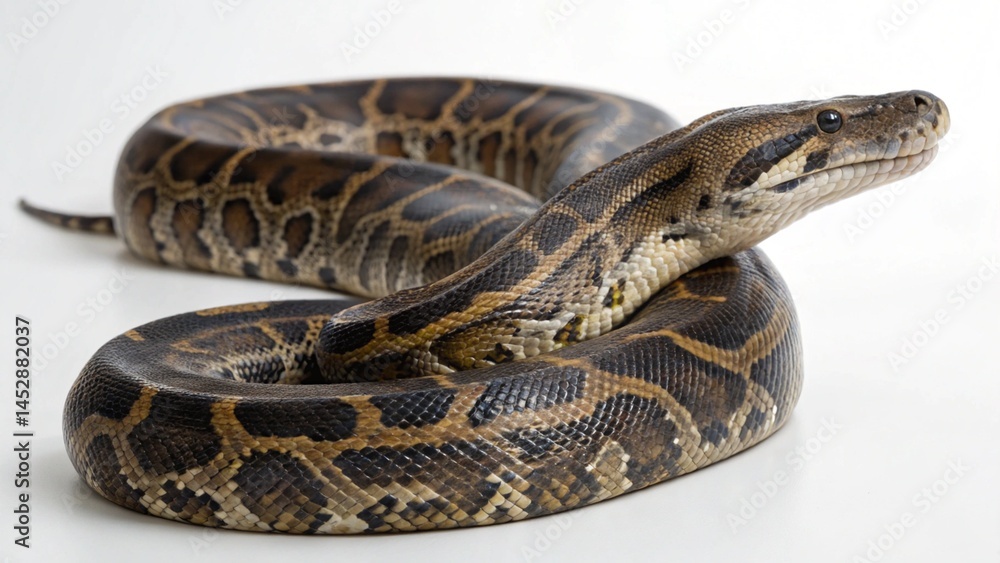 Obraz premium Burmese Python on studio background