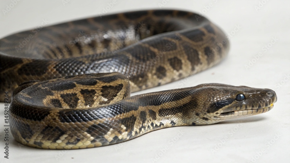 Obraz premium Burmese Python on studio background