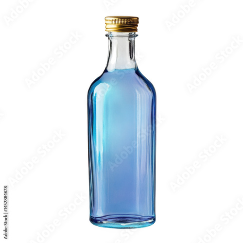 Wallpaper Mural A bottle filled with blue liquid against a dark background shot Torontodigital.ca