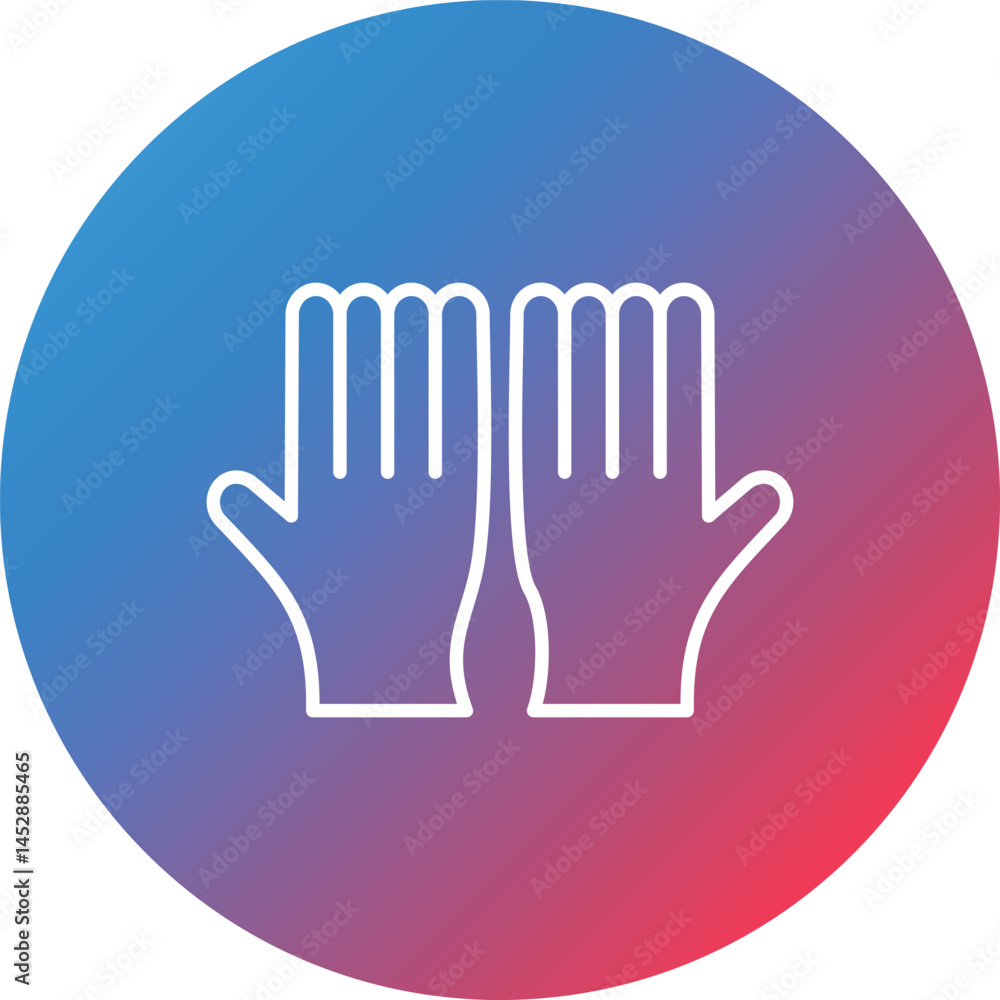 Obraz premium Working Gloves Line Gradient Circle Background Icon