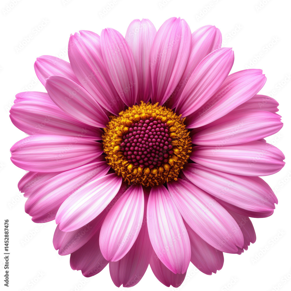 Pink Daisy In Vibrant Color isolated on a transparent background Pink Daisy In Vibrant Color isolated on a transparent background