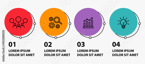 Infographic template with icons and 4 options or 4 steps. Can be used for workflow layout, diagram, timeline, banner, webdesign, business report, presentation. Vector illustration.