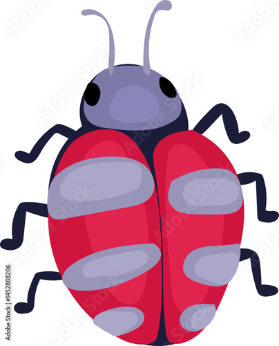 Pink and Purple Striped Insect Illustration