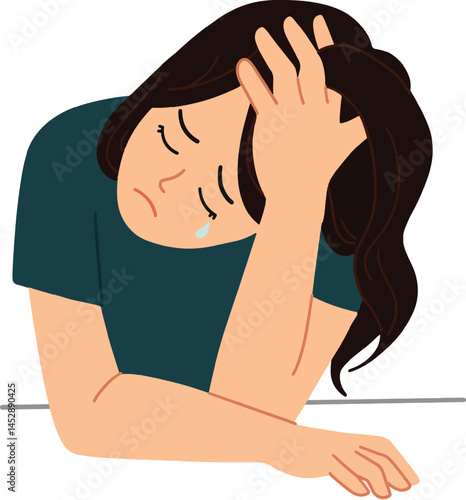 Upset Woman vector silhouette