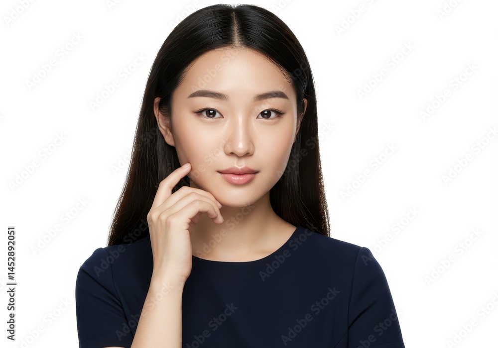 Beautiful asian woman portrait with smooth skin and dark hair face long eyes girl Beautiful asian woman portrait with smooth skin and dark hair face long eyes girl