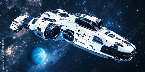 Wallpaper Mural A futuristic starship in deep space. Torontodigital.ca