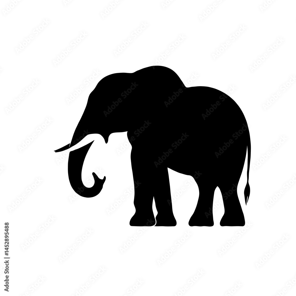 Fototapeta premium Vector elephant icon black silhouette illustration