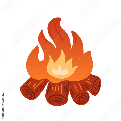 A warm and inviting campfire scene, surrounded by glowing embers and crackling flames, set in a serene outdoor setting. Perfect for evoking the essence of cozy gatherings and adventure in nature.