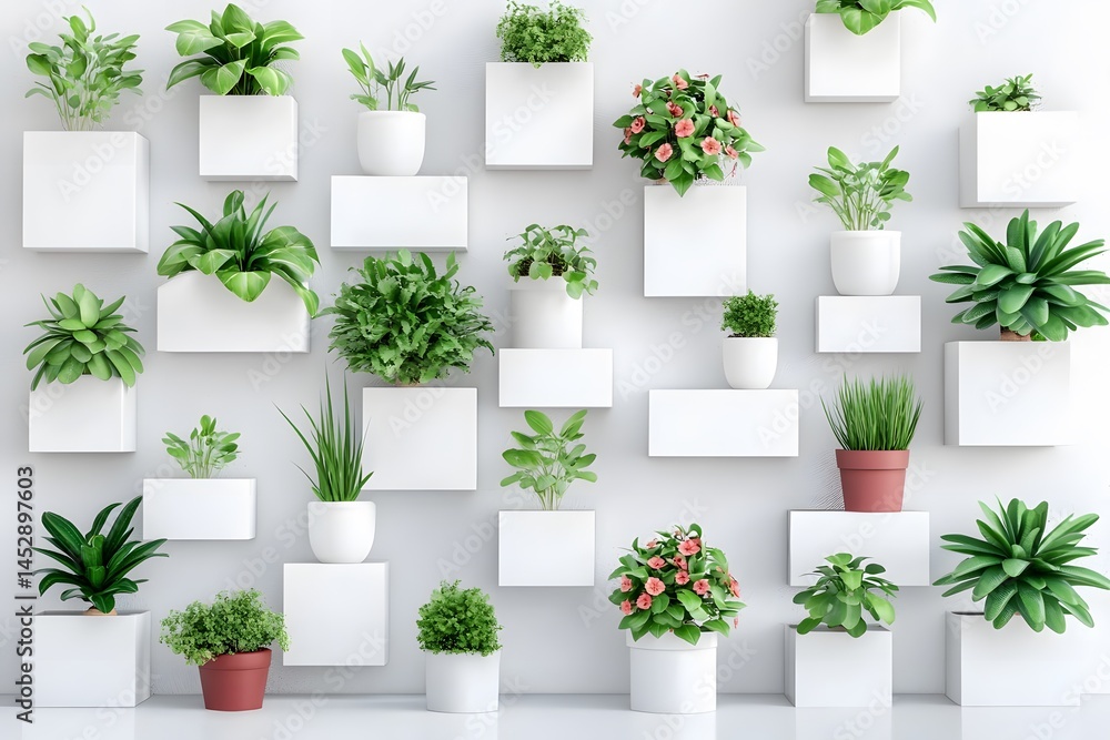 Fototapeta premium Modern Minimalist Indoor Plant Wall Decor