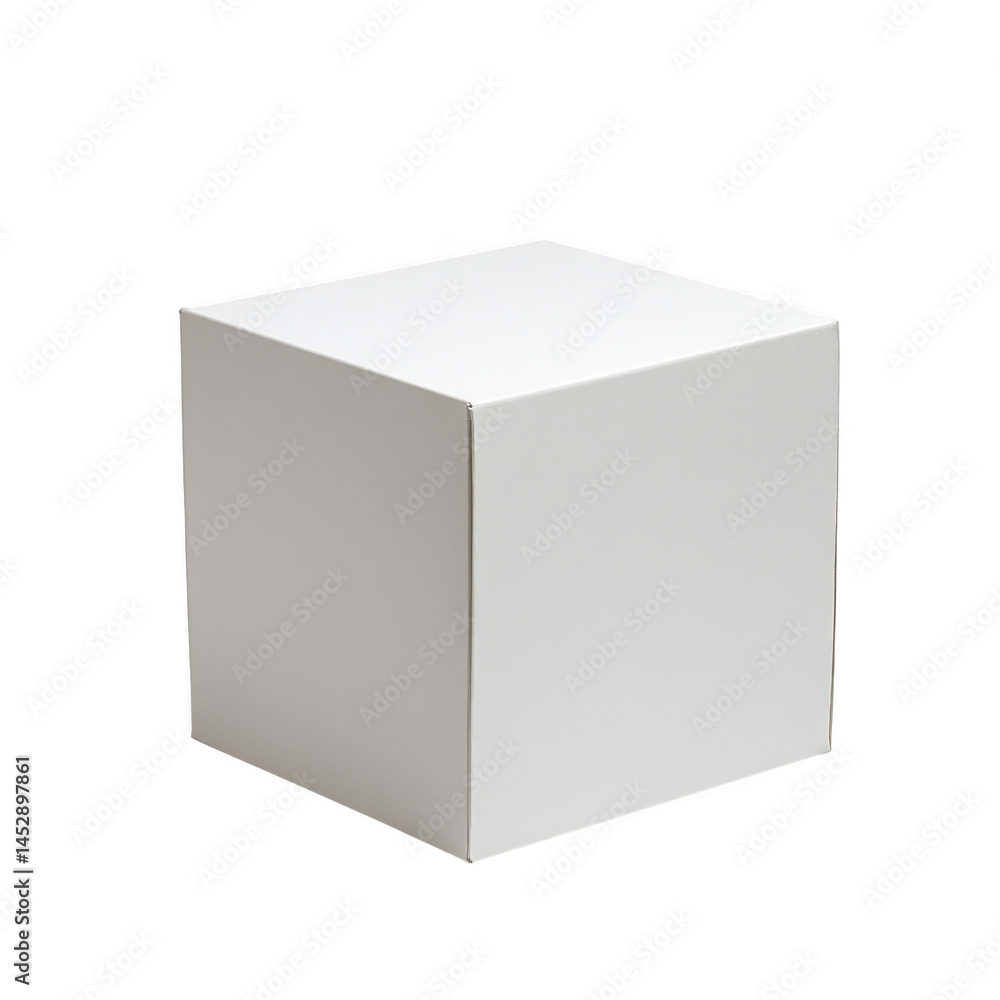 Isolated simple white cube object against a dark backdrop Isolated simple white cube object against a dark backdrop