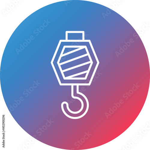 Hoist Line Gradient Circle Background Icon