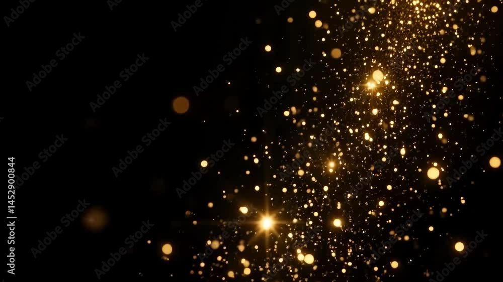 Gold glitter particles background animation for luxury celebration and awards show Gold glitter particles background animation for luxury celebration and awards show