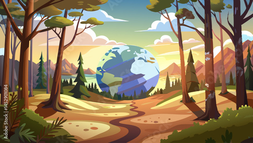 Encircled vision, wild and deep,
Where forest shadows softly sleep.
A panoramic, endless view,
Of earth’s embrace in every hue. white background 
