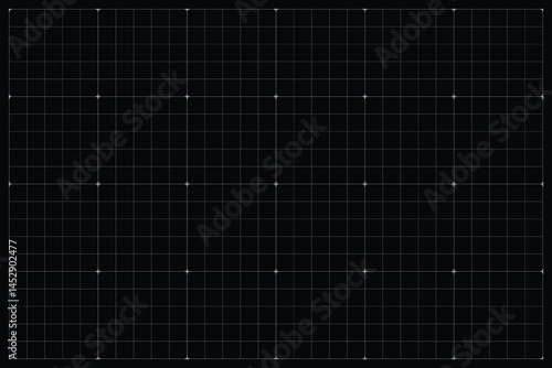 Clean, high-contrast geometric grid layout on black background ideal for technical illustrations, UI/UX wireframes, architecture sketches, and digital art projects