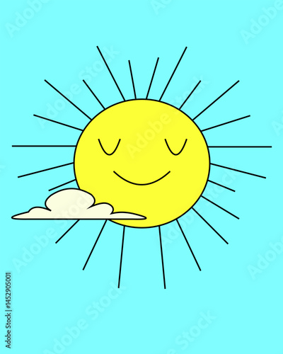minimal sun graphic character