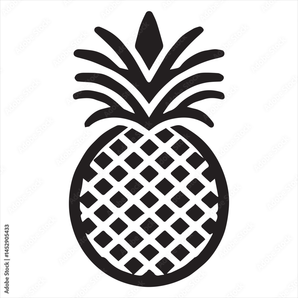 Obraz premium Pineapple Vector art illustration with leaves