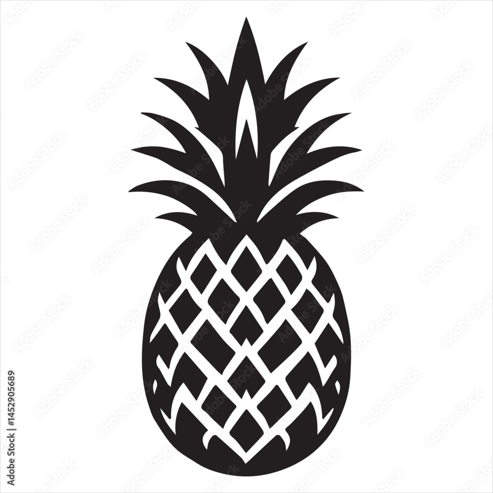 Obraz premium Pineapple Vector art illustration with leaves