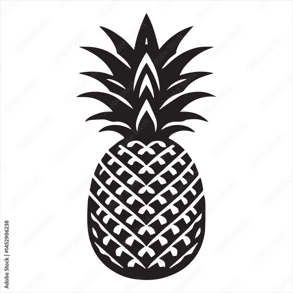 Pineapple Vector art illustration with leaves Pineapple Vector art illustration with leaves