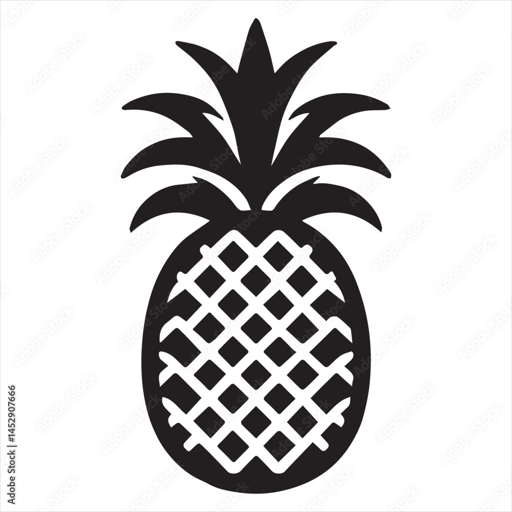 Pineapple Vector art illustration with leaves Pineapple Vector art illustration with leaves