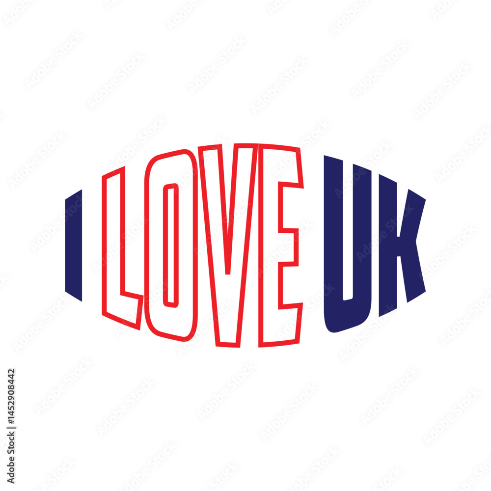 Obraz premium I love UK, british flag inside a heart shape celebrating United Kingdom