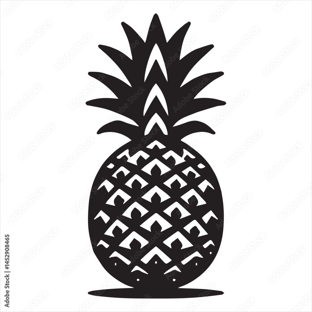 Pineapple Vector art illustration with leaves Pineapple Vector art illustration with leaves