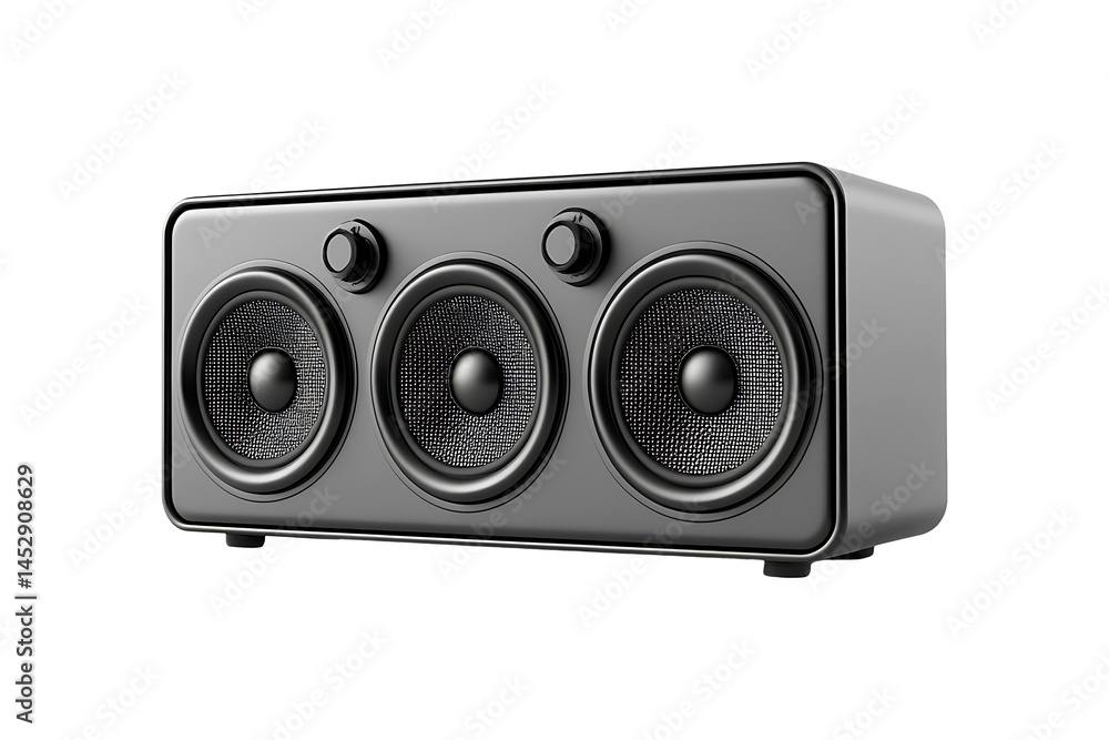 Fototapeta premium horizontal rectangular music speaker isolated on transparent background