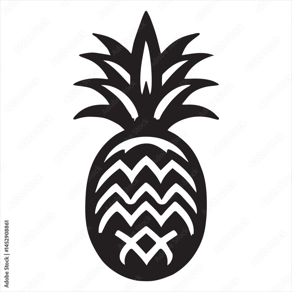 Obraz premium Pineapple Vector art illustration with leaves