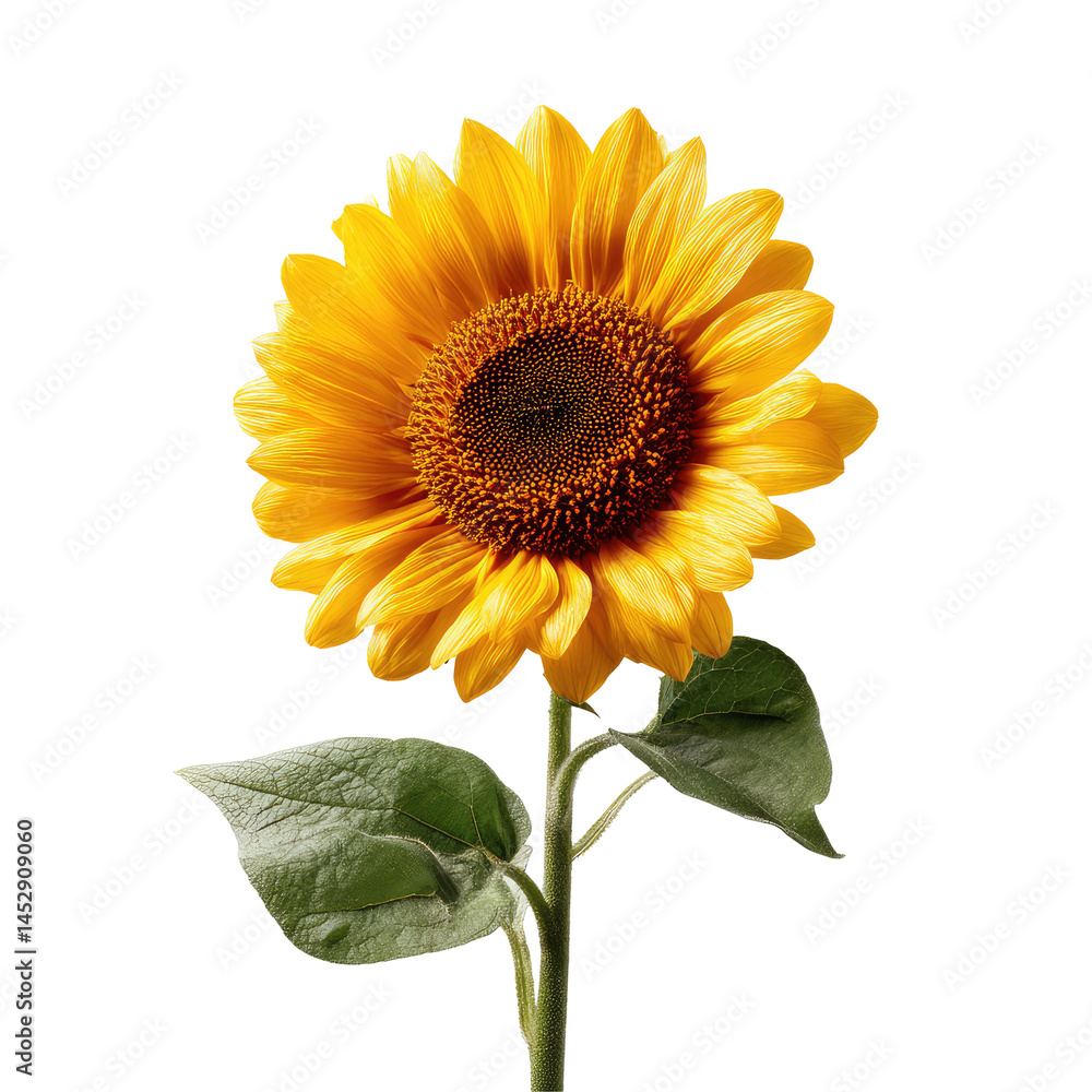 Obraz premium Yellow Sunflower In Vibrant Color isolated on a transparent background