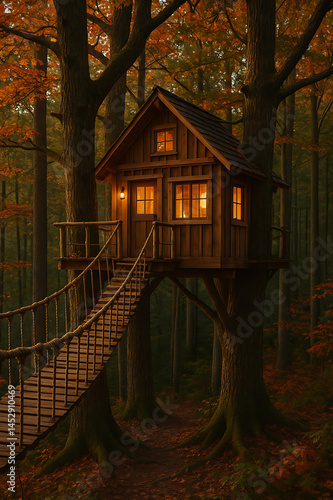 tree house in forest