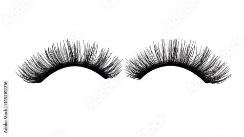 False Eyelashes Mockup. Isolated on Transparent Background
