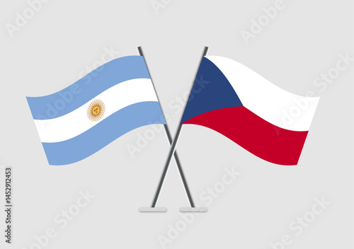 Antigua and Barbuda and Czech Republic vector flags in formal vector presentation