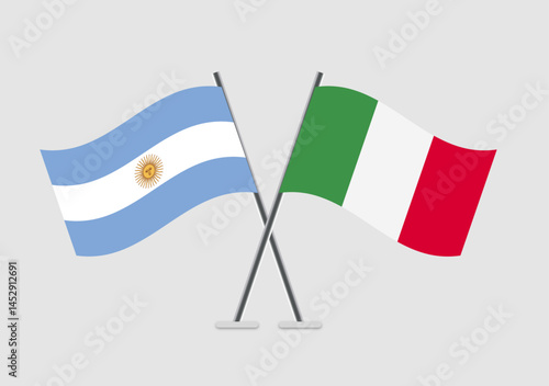 Antigua and Barbuda and Italy vector flags illustration in graphic flat mode