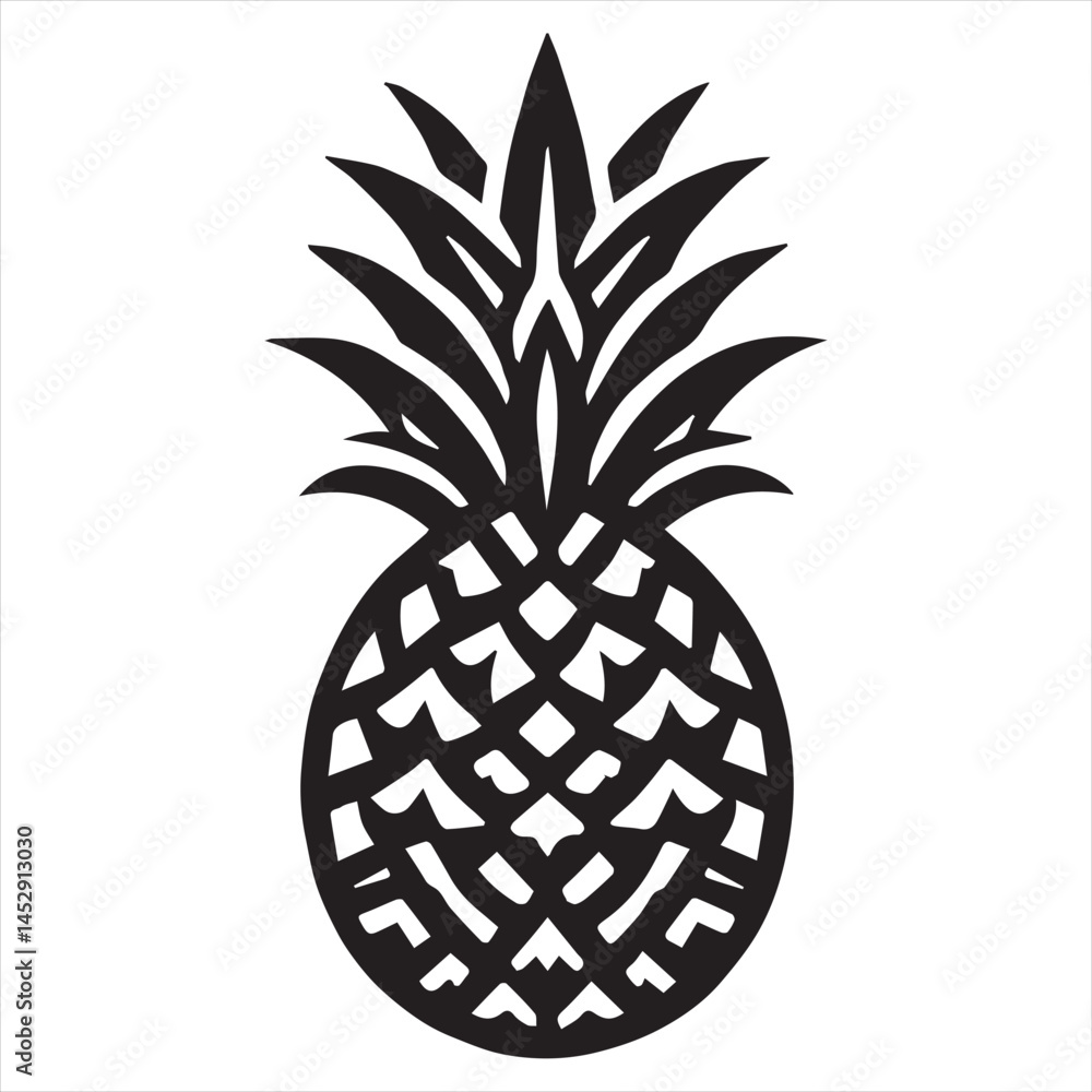 Fototapeta premium Pineapple Vector art illustration with leaves