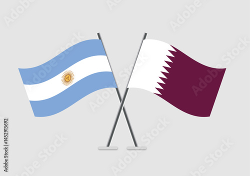 Antigua and Barbuda and Qatar vector flags symbolizing alliance in vector art
