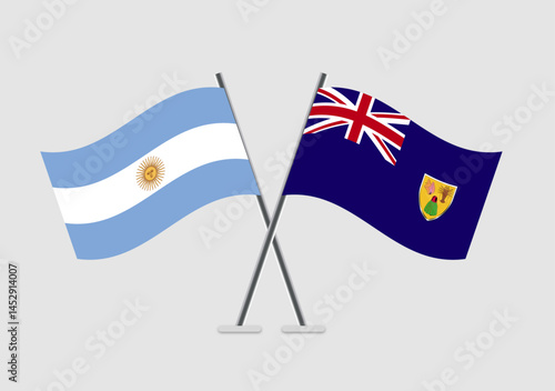 Antigua and Barbuda and Turks and Caicos Islands vector flags graphic concept for duality