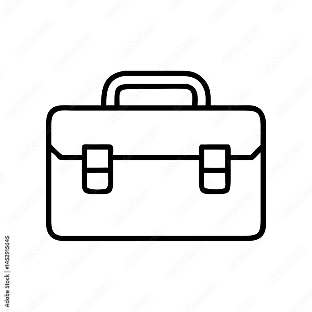 Icon of a briefcase in a minimalist style on a plain background Icon of a briefcase in a minimalist style on a plain background