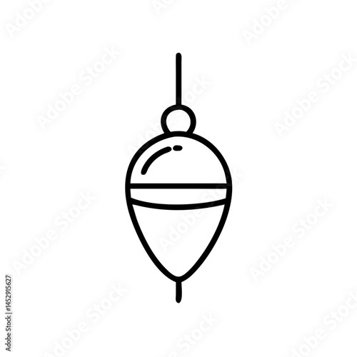 Fishing bobber icon in minimalist style on a white background  