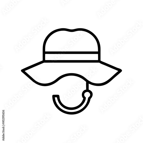Fishing hat icon illustration with hook design  