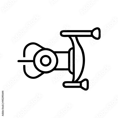 Icon of Fishing Reel in Simple Line Art  